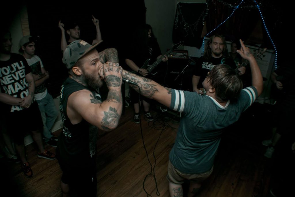 hardcore rockband doing live performance