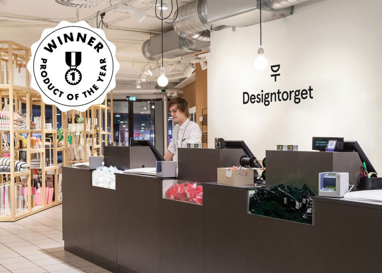 happy ears shown at the counter in designtorget store with an emblem saying winner of product of the year