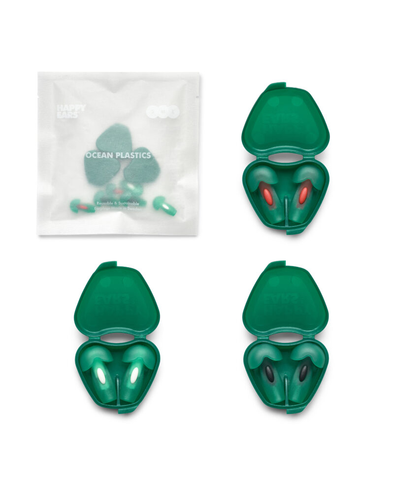 Eco-friendly earplugs for Swimming. Happy Ears Ocean Plastics Discovery Pack.